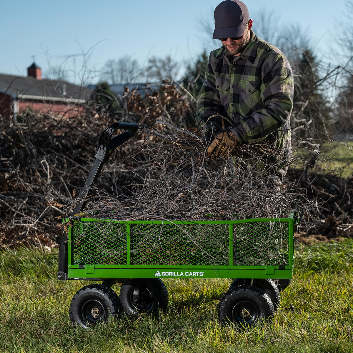 man placing branches in 2140GCG-NF